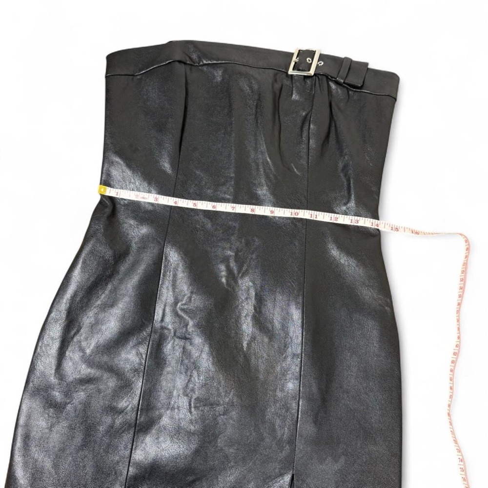 Amanda Uprichard Edison Faux Leather Strapless Mini Dress NWOT - Picture 5 of 7